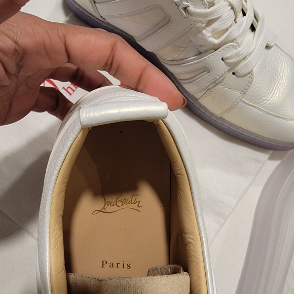 Christian Louboutin VIDA VIVA Mens Metallic Leather Sneakers Flat Shoes main image 4